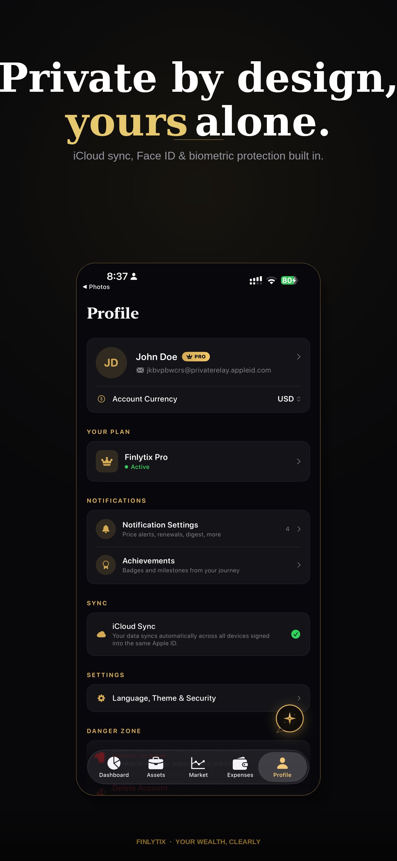 Profile — private by design